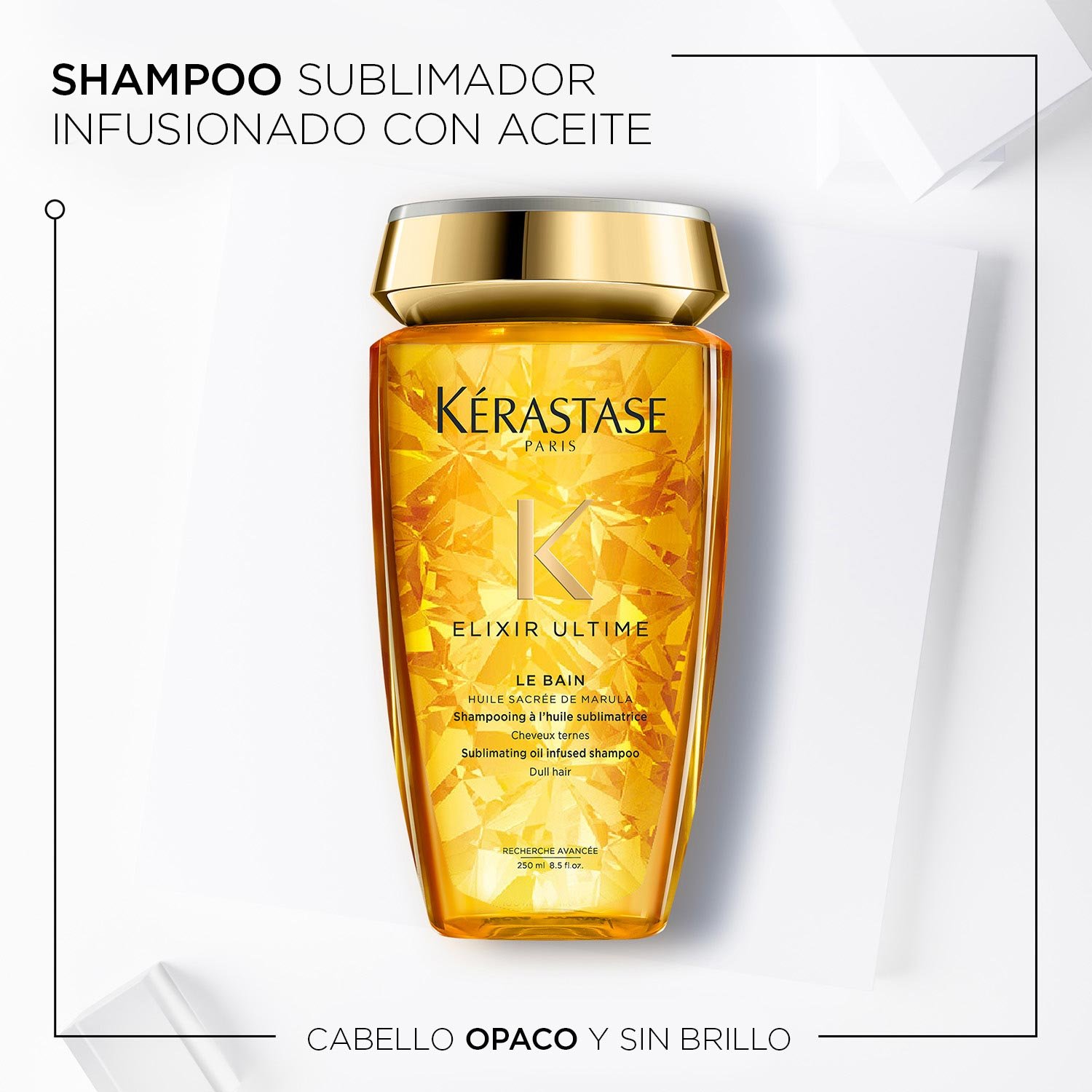 BeneficiosShampoo de nutrición profunda y brillo Bain Elixir Ultime