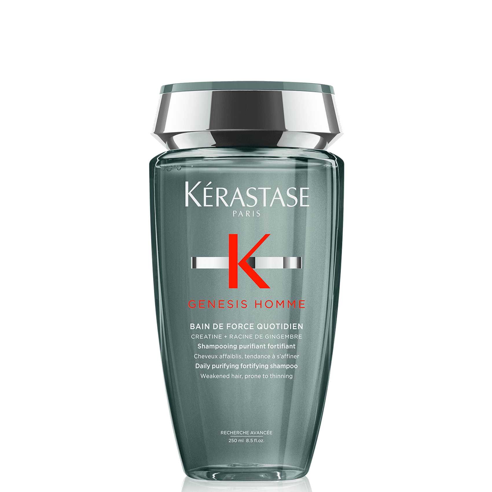 Shampoo para hombre para aumentar el grosor para cabello fino y debilitado Bain de Force Quotidien Genesis