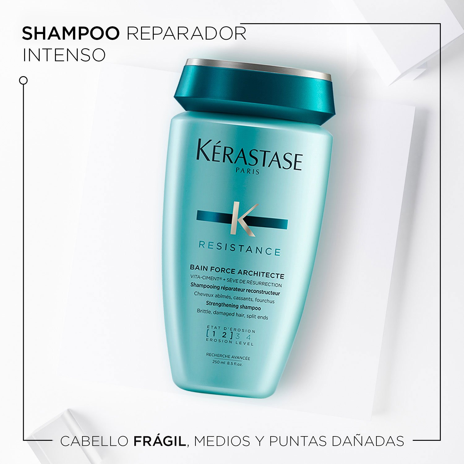Beneficios Shampoo reconstructor para cabello debilitado Bain Force Architecte Resistance       